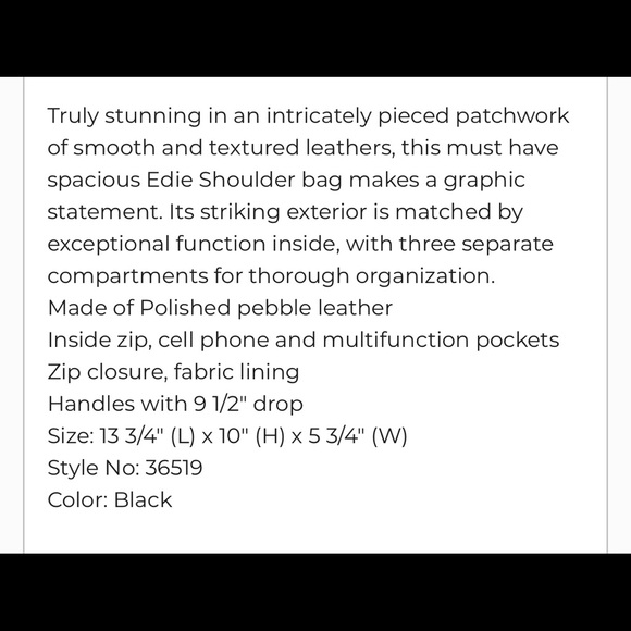 Nwot coach Edie 31 patchwork purse/wallet - Picture 5 of 6